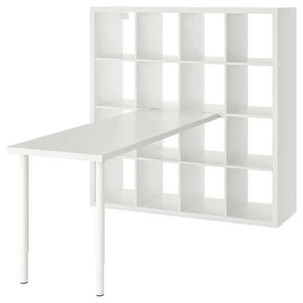 KALLAX / LAGKAPTEN Combinación de escritorio, blanco, 57 7/8x70 1/2x57 5/8 "