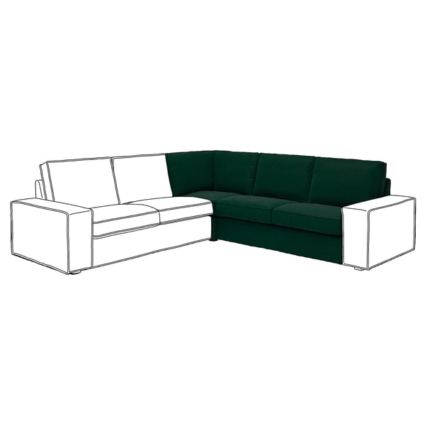 KIVIK Funda módulo de esquina, Tallmyra verde oscuro