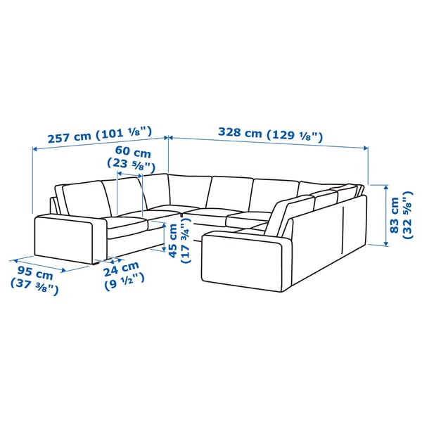 KIVIK Módulo seccional, 6 plazas, Gunnared marrón rosado claro