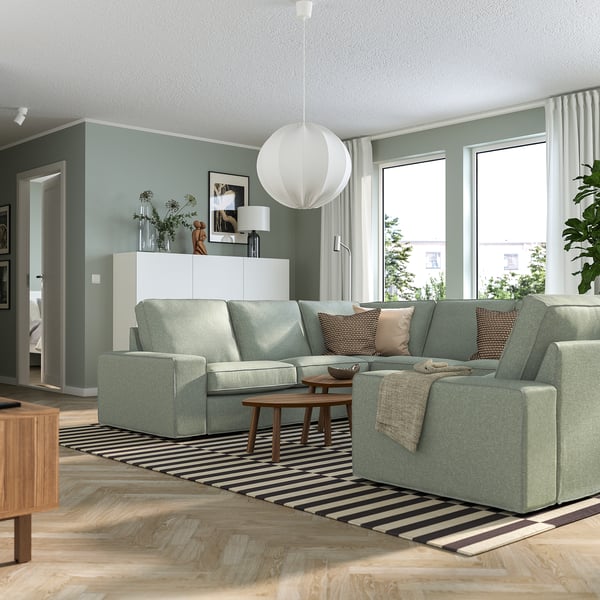 KIVIK Módulo seccional, 6 plazas, Gunnared verde claro
