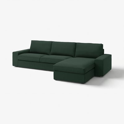 KIVIK Sofá 4 plazas+chaise longue, Tallmyra verde oscuro