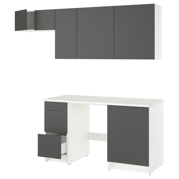 KNOXHULT Cocina, gris oscuro, 93x24x88 "