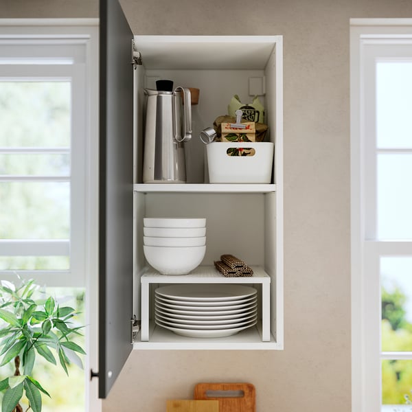 KNOXHULT Gabinete de pared+puerta, gris oscuro, 15x12x30 "