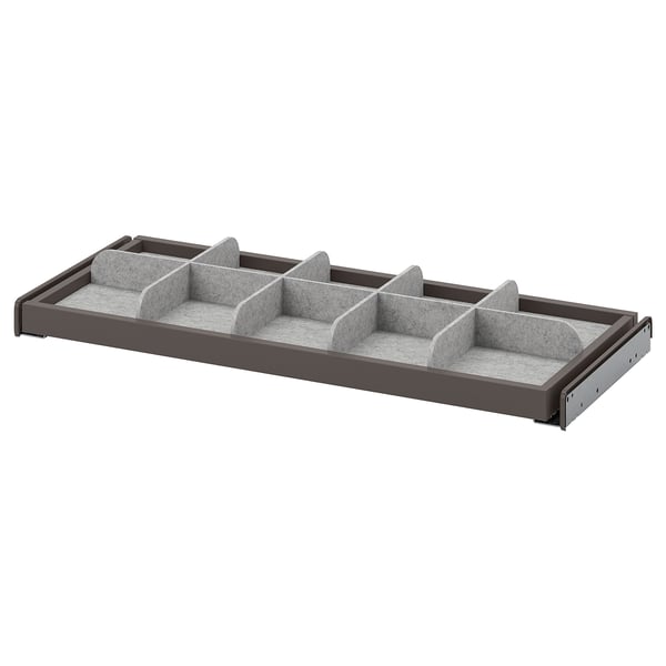 KOMPLEMENT Bandeja extraíble+divisor, gris oscuro/gris claro, 29 1/2x13 3/4 "