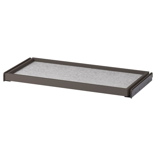 KOMPLEMENT Bandeja extraíble+tapete cajón, gris oscuro/gris claro, 29 1/2x13 3/4 "