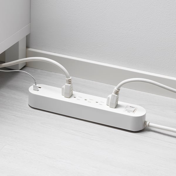KOPPLA Enchufe 5+2puertos USB, blanco, 118 "