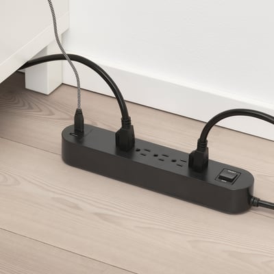 KOPPLA Enchufe 5+2puertos USB, negro, 118 "