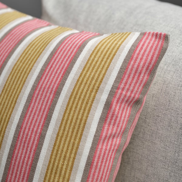 KORALLBUSKE Funda para cojín, beige/rojo claro, 20x20 "