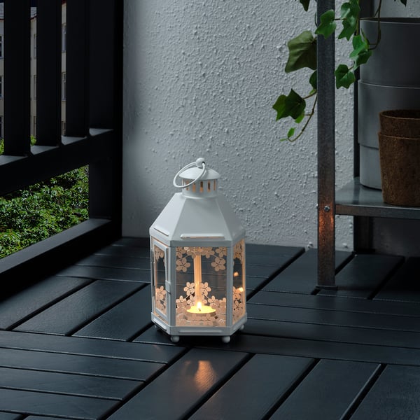 KRINGSYNT Farolillo vela pequeña, int/ext, blanco, 8 ¼ "