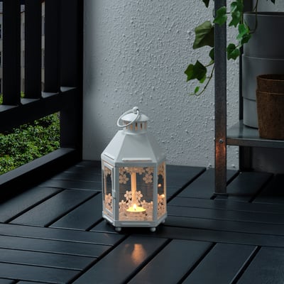 KRINGSYNT Farolillo vela pequeña, int/ext, blanco, 8 ¼ "