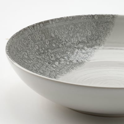 KRUSTISTEL Plato hondo, con diseño/gris, 7 ½ "