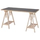 LAGKAPTEN / MITTBACK Escritorio, gris/efecto madera abedul, 55 1/8x23 5/8 "