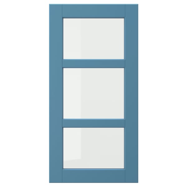 LERHYTTAN Puerta de vidrio, azul, 15x30 "