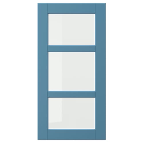 LERHYTTAN Puerta de vidrio, azul, 15x30 "