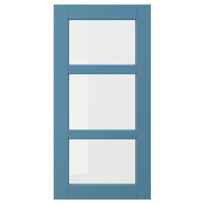 LERHYTTAN Puerta de vidrio, azul, 15x30 "