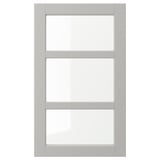 LERHYTTAN Puerta de vidrio, gris claro, 18x30 "