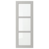 LERHYTTAN Puerta de vidrio, gris claro, 15x40 "