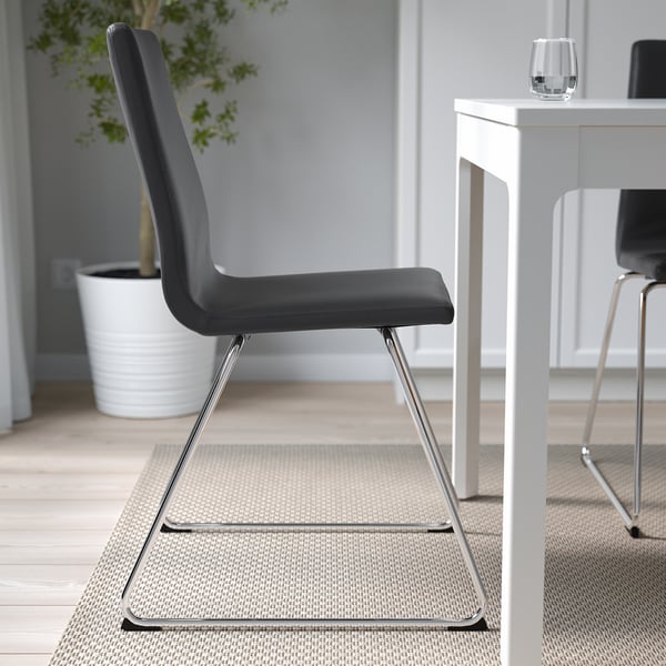 LILLÅNÄS Silla, cromado/Glose negro