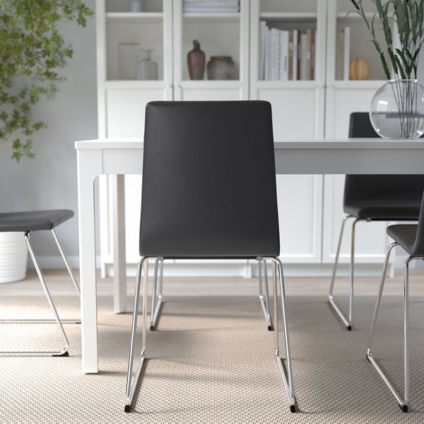 LILLÅNÄS Silla, cromado/Glose negro
