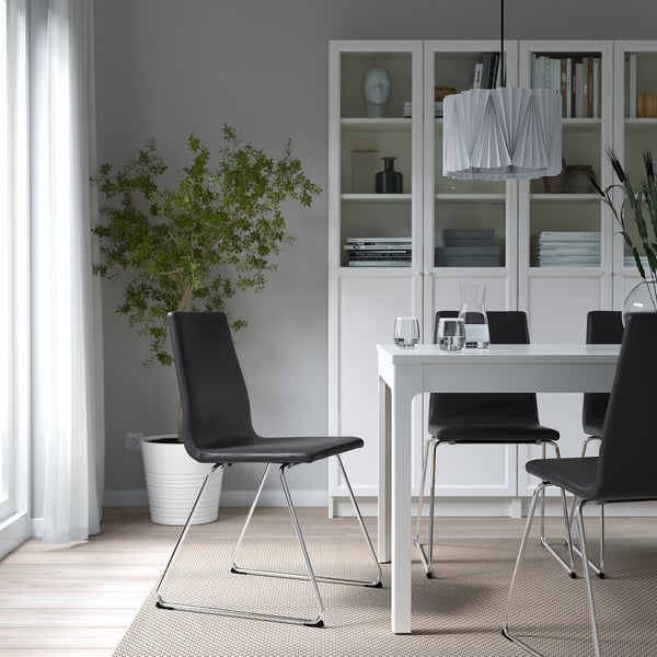 LILLÅNÄS Silla, cromado/Glose negro