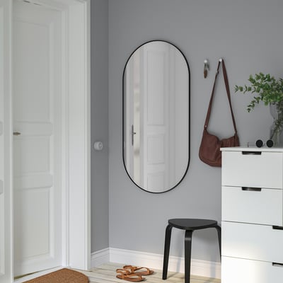 LINDBYN Espejo, negro, 23 5/8x47 1/4 "