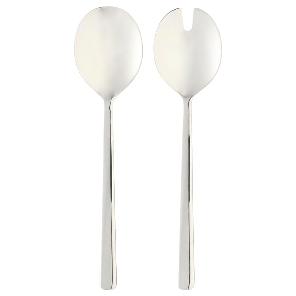 LÖFTESRIK Cubiertos ensalada, 2 piezas, acero inoxidable, 11 "