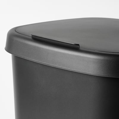 LÖVKVAST Cubo con tapa, negro, 13 gal