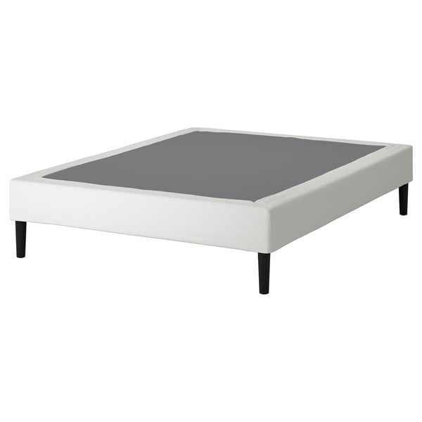 LYNGÖR Base de tablillas+patas, blanco, Tamaño queen