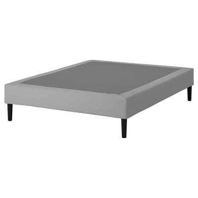 LYNGÖR Base de tablillas+patas, gris oscuro, Tamaño queen