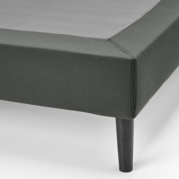 LYNGÖR Base de tablillas+patas, gris oscuro, Tamaño queen