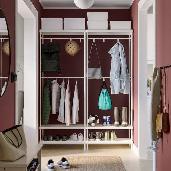 MACKAPÄR Perchero+módulo almacenaje zapatos, blanco, 30 3/4x12 5/8x78 3/4 "