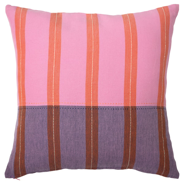 MÄVINN Funda para cojín, rosado/naranja, 20x20 "