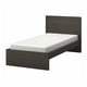 MALM Base de cama alta, marrón oscuro chapa, Tamaño twin