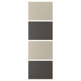 MEHAMN 4 paneles armz prta corrediza, gris oscuro/beige grisáceo, 29 1/2x92 7/8 "