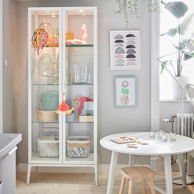 MILSBO Vitrina, blanco, 28 3/4x68 7/8 "
