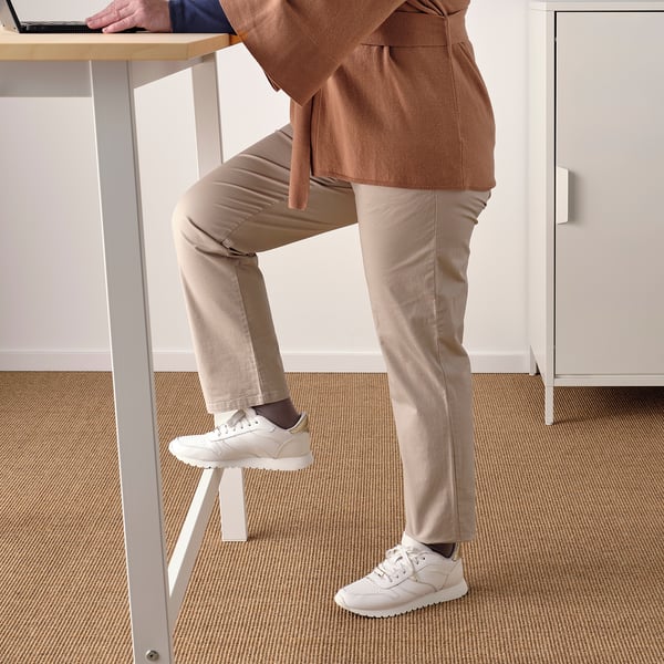 MITTZON Mesa de reuniones, chapa de abedul/blanco, 47 1/4x26 3/4x41 3/8 "