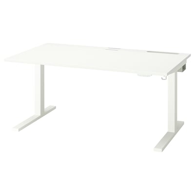 MITTZON Mesa sentado/de pie, eléctrico blanco, 55 1/8x31 1/2 "