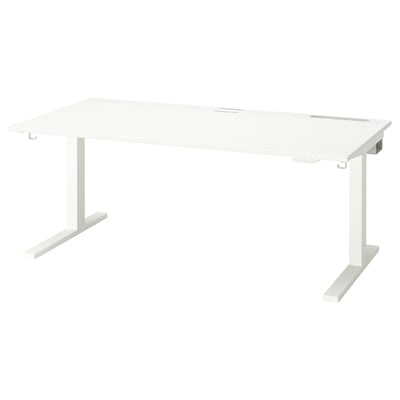 MITTZON Mesa sentado/de pie, eléctrico blanco, 63x31 1/2 "