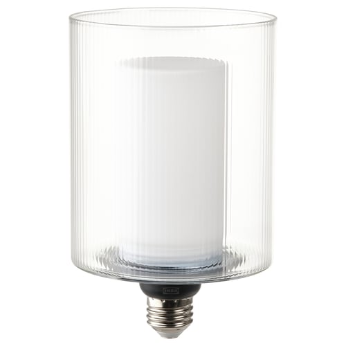 MOLNART Bombilla LED E26 150 lúmenes, cilindro vidrio/a rayas, 4 "