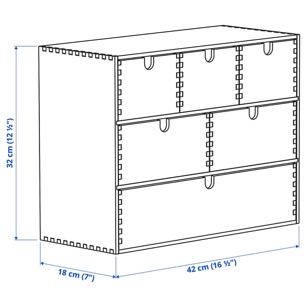 MOPPE Mini gavetero, contrachapado de abedul, 16 ½x7x12 5/8 "