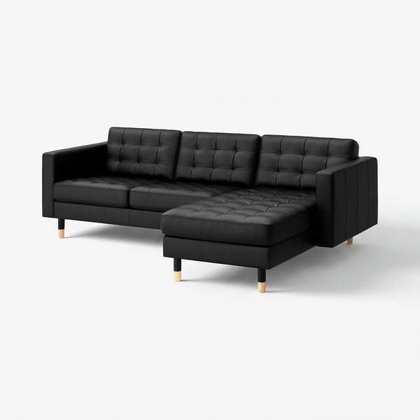 MORABO Módulo seccional, 4 plazas, Grann/Bomstad negro/madera