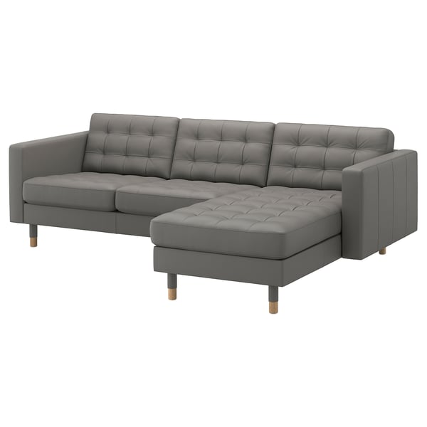 MORABO Módulo seccional, 4 plazas, Grann/Bomstad verde gris/madera