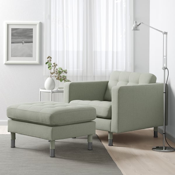 MORABO Sillón, Gunnared verde claro/metal