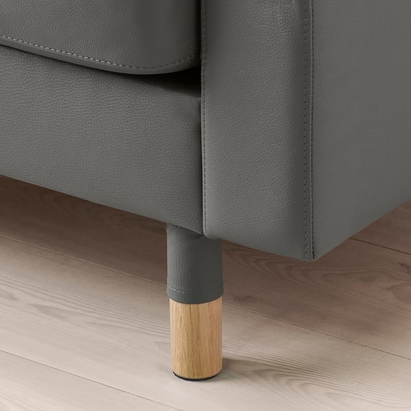MORABO Sofá 4 plazas+chaise longue, Grann/Bomstad verde gris/madera