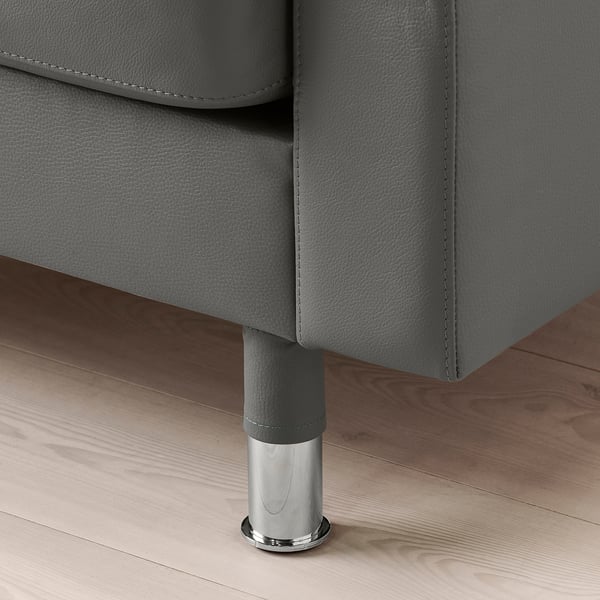 MORABO Sofá 4 plazas+chaise longue, Grann/Bomstad verde gris/metal