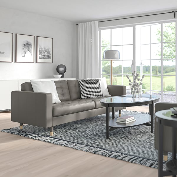 MORABO Sofá, Grann/Bomstad verde gris/madera