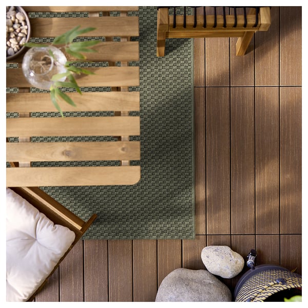 MORUM Alfombra interior/exterior, verde oscuro, 7 ' 10 "x10 '