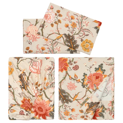 NÄSSELKLOCKA Juego de sábanas, gris-beige claro, Tamaño full/doble