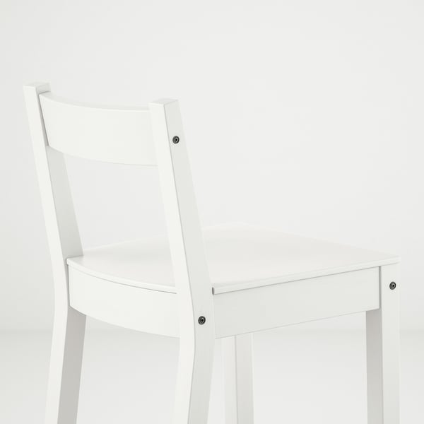 NORDVIKEN Taburete de bar con respaldo, altura de encimera de cocina/blanco, 24 3/8 "