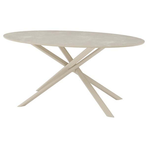 NORRMJÖLE Mesa, beige efecto de mármol/beige, 66 7/8x38 1/4 "